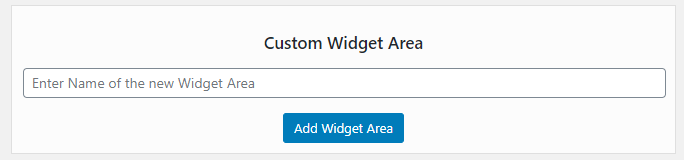 Create Widget Area