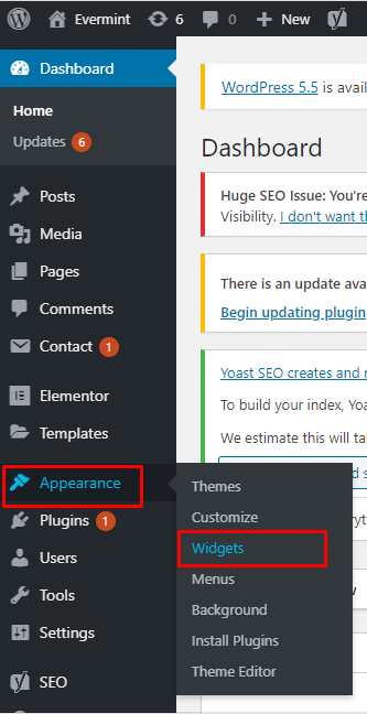 Widget Dashboard