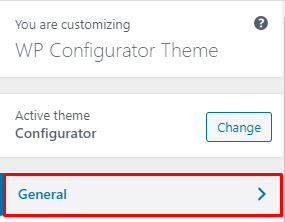 WP Configurator Theme General Setting
