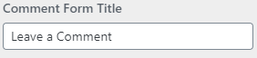 Comment Form Title