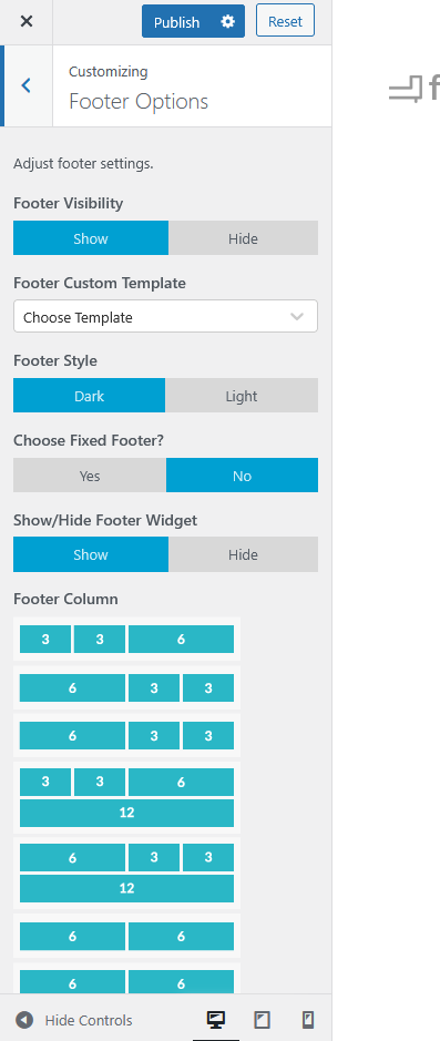 furnituretheme footer option